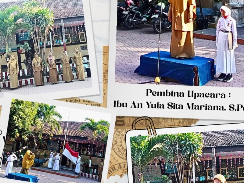 Kegiatan  Pembiasaan Upacara Bendera setiap hari Senin